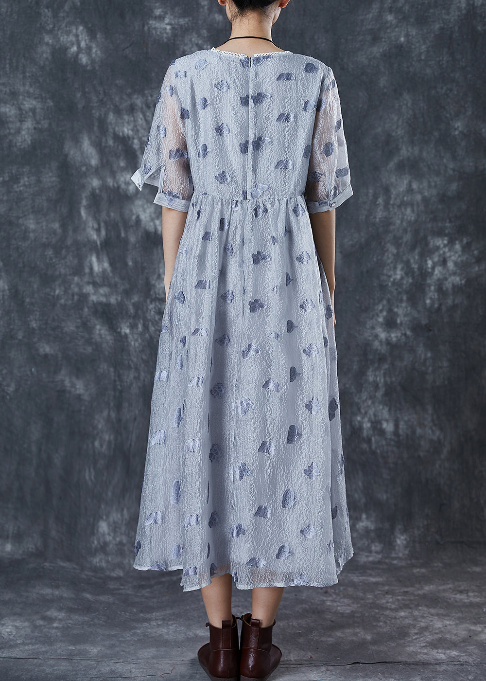 Modern Grey Silk Holiday Dresses Summer