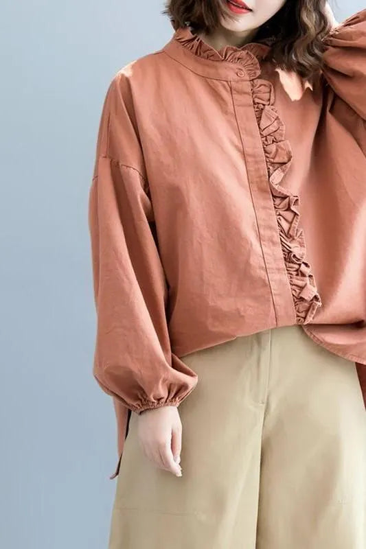 Cotton Shirt Fall Tops