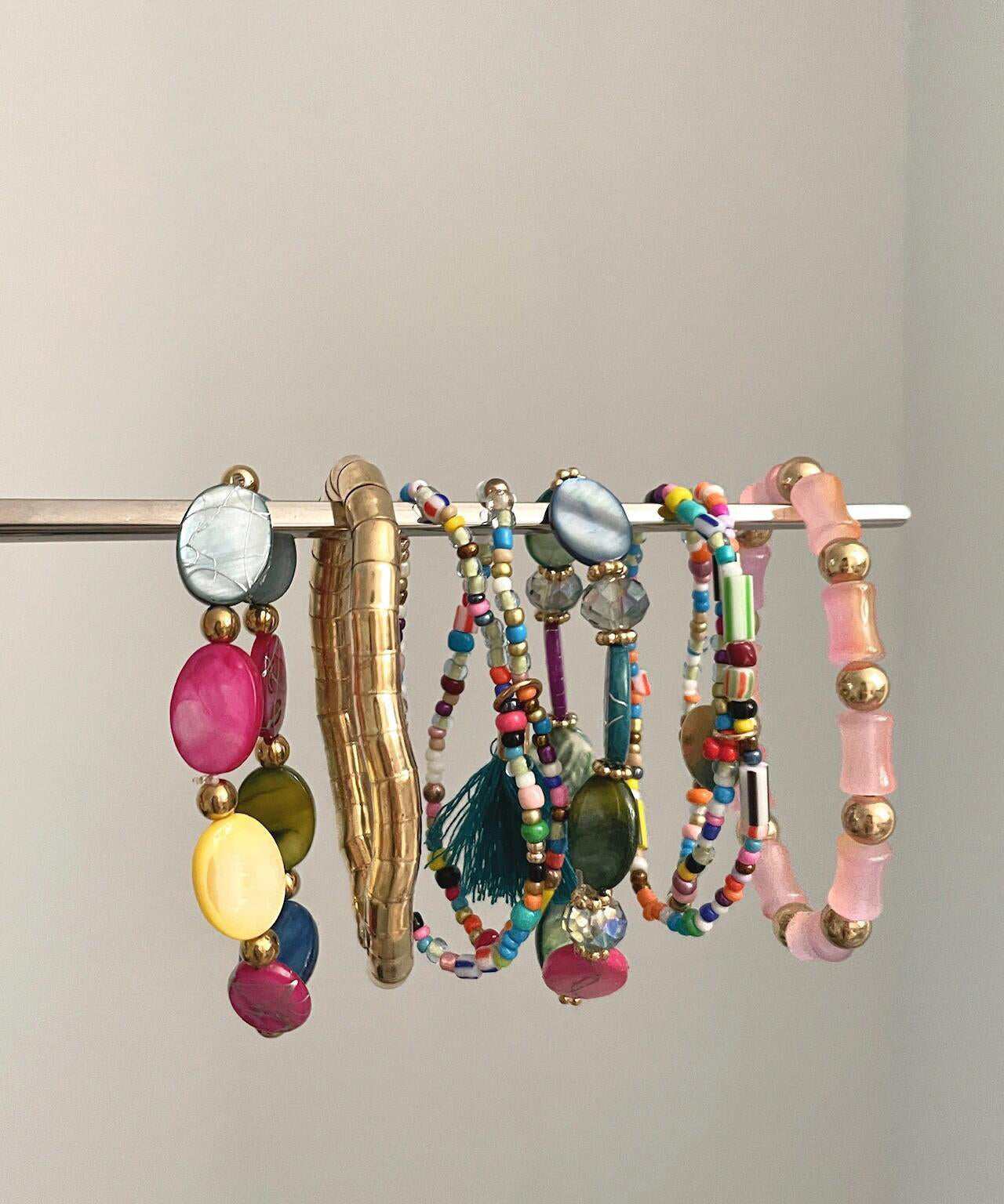 Rainbow Ally Weave Bead Bracelet Eight-piece Set