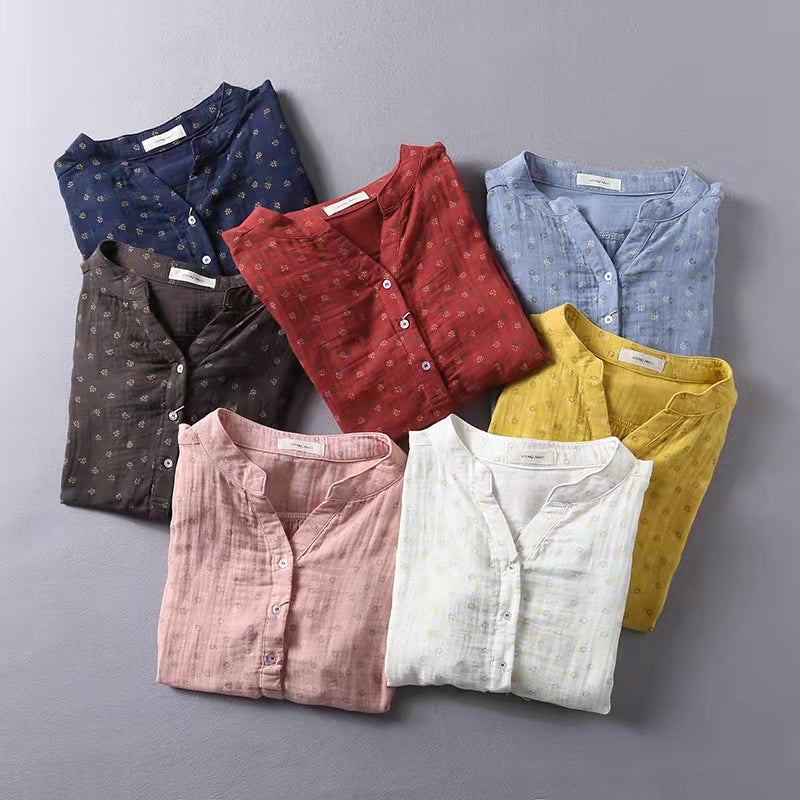 Limited Stock- Prints Single Breasted Cotton Linen Shirt