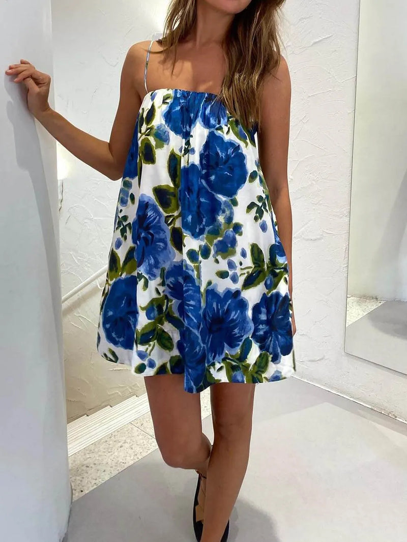 With the Peony Draped Mini Dress