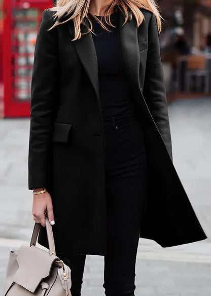 Boutique Brown Peter Pan Collar Pockets Suit Coats Fall
