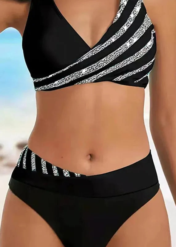 New Striped Top and Panty Bikini Swimsuit