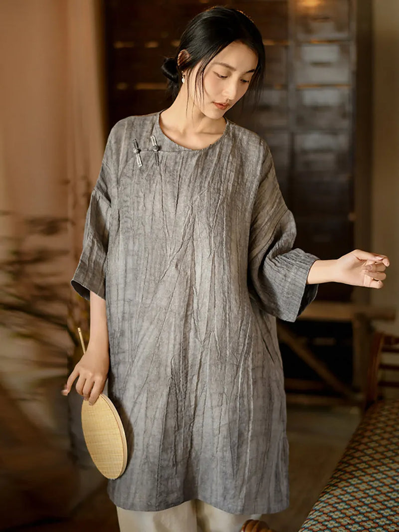 Summer Loose Linen Short Dress
