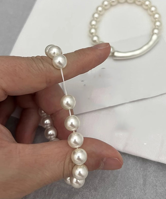 White Bamboo Joint Pearl Bracelet