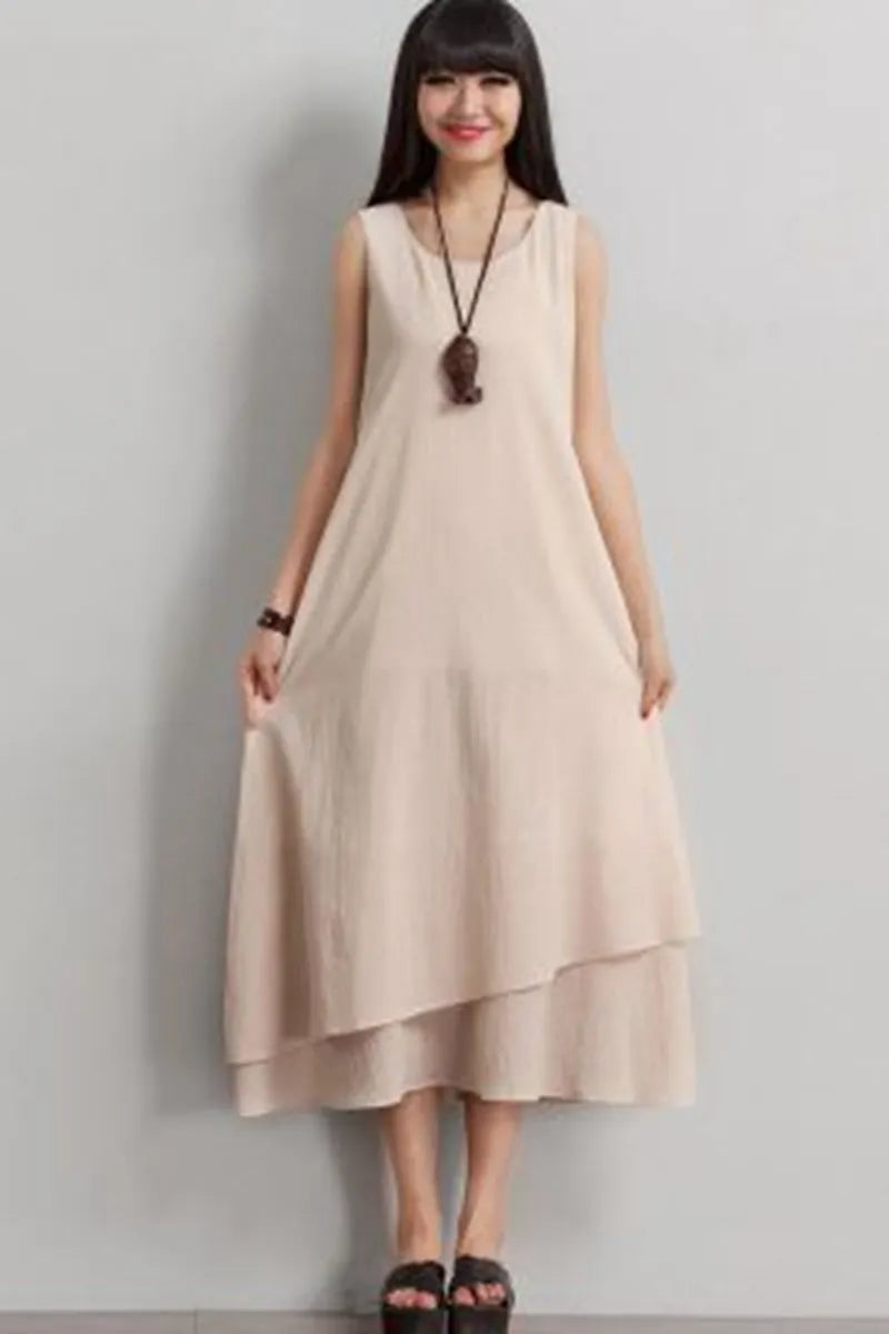 Sleeveless Cotton Maxi Dresses Clothes