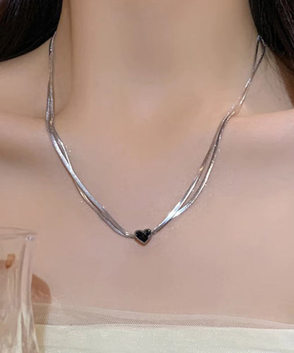 Silk Sterling Silver Double-layer Pendant Necklace
