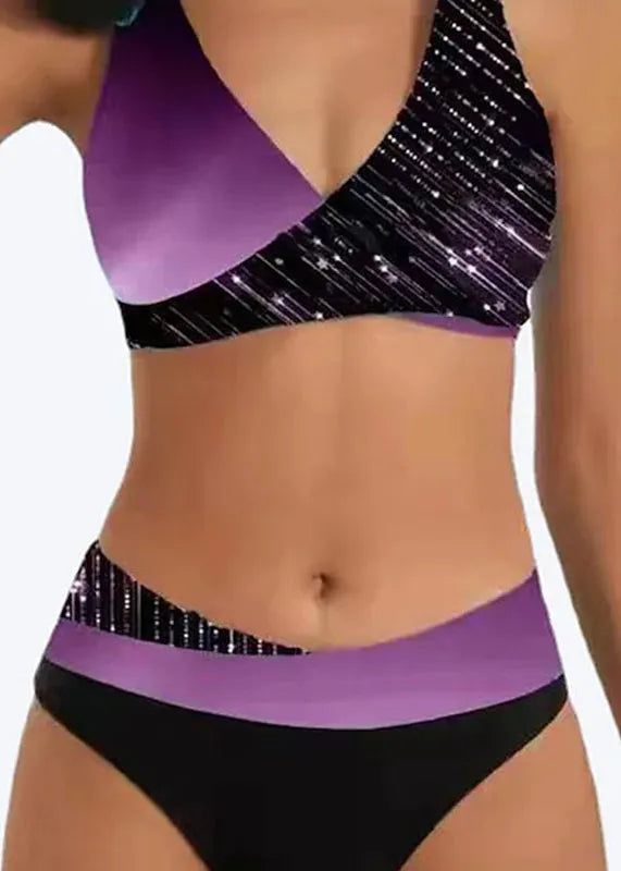 New Striped Top and Panty Bikini Swimsuit