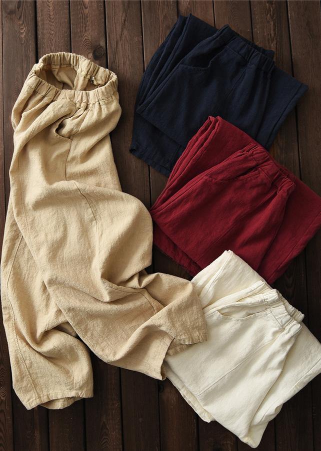Cotton and Linen Chinese Style Ramie Wild Pants Yoga Pants