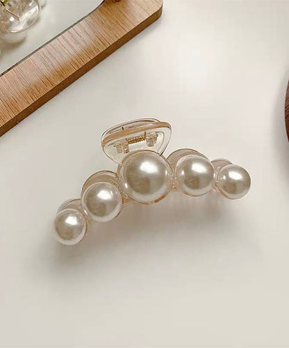 Beige Plastic Pearl Hairpin