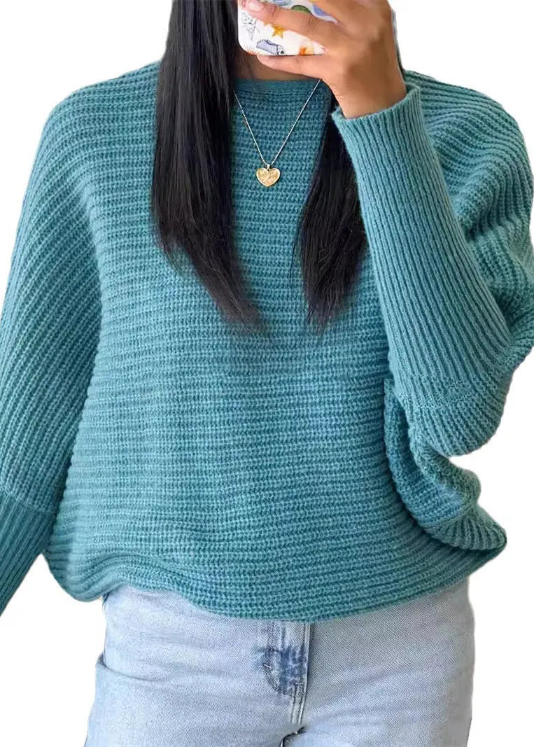 Caramel O Neck Thick Knitted Sweaters Tops Fall