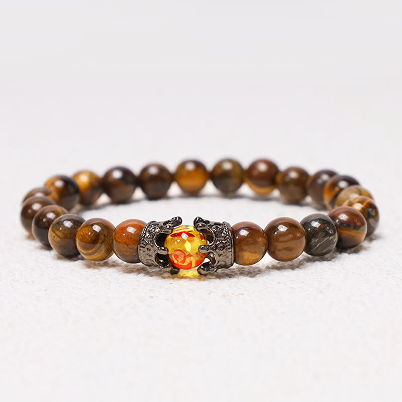 Natural Stone King and Queen Crown Healing Energy Spiritual Bracelet