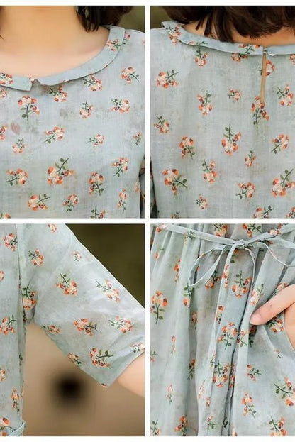 Summer Maxi Dresses Loose Linen Clothes