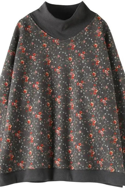 Limited Stock- Loose Print Turtleneck Blouse