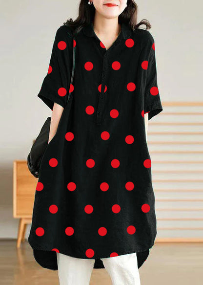 Jade Black Dandelion Linen Linen Shirt Dress