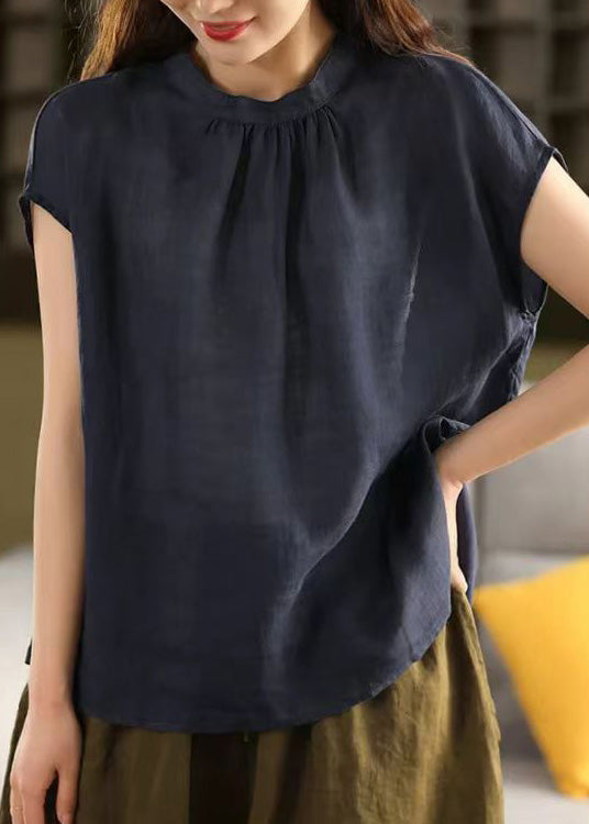 Handmade Yellow Wear on Both Sides Linen Blouse Top Summer