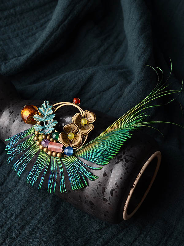 Peacock Feather Brooch