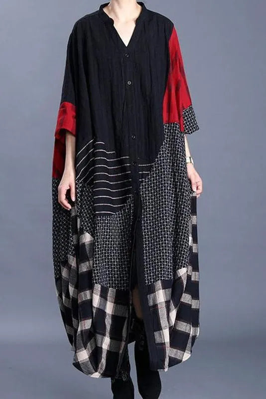 Limited Stock- Irregular Stitching V-neck Loose Trench Coat