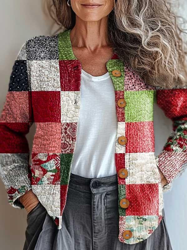 Classic Patchwork Jacket in Christmas Colors
