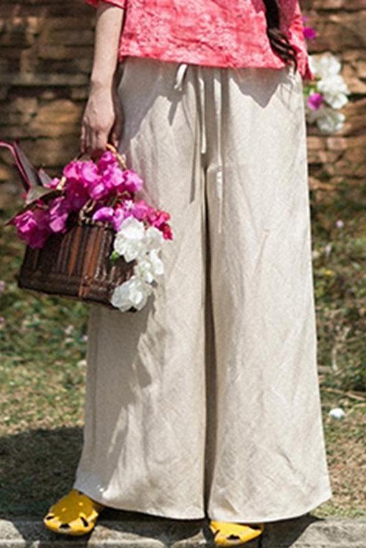Loose Linen Wide Legs Pants for