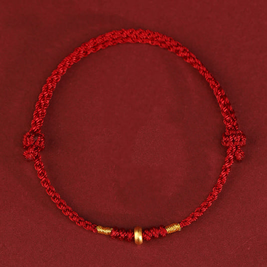 999 Gold Red String Protection Bracelet & Anklet for Luck