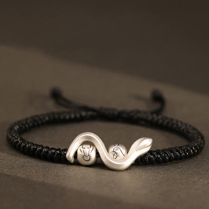 999 Sterling Silver Red String Strength Bracelet for Protection | Year of the Snake