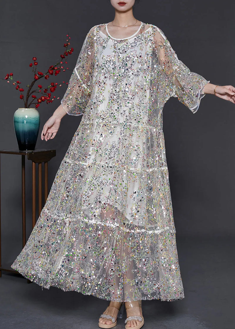 Apricot Sequins Tulle Holiday Dresses Summer