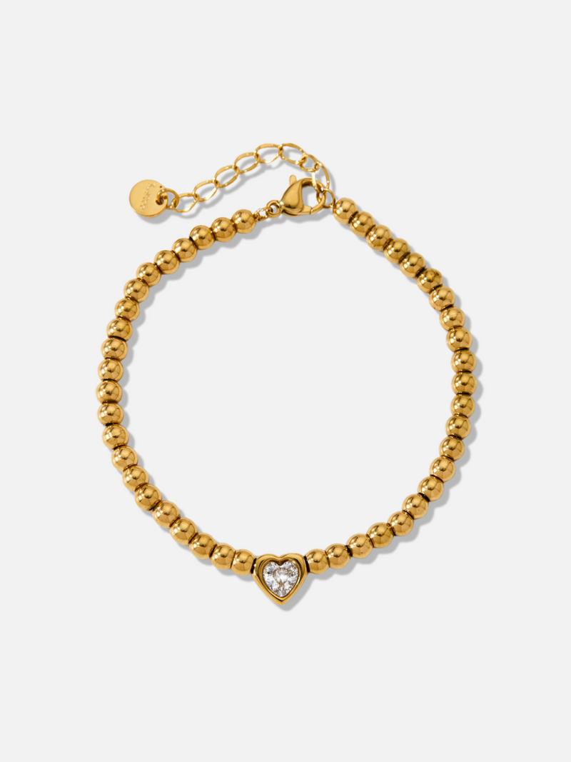 Perl Heart Beaded Bracelet