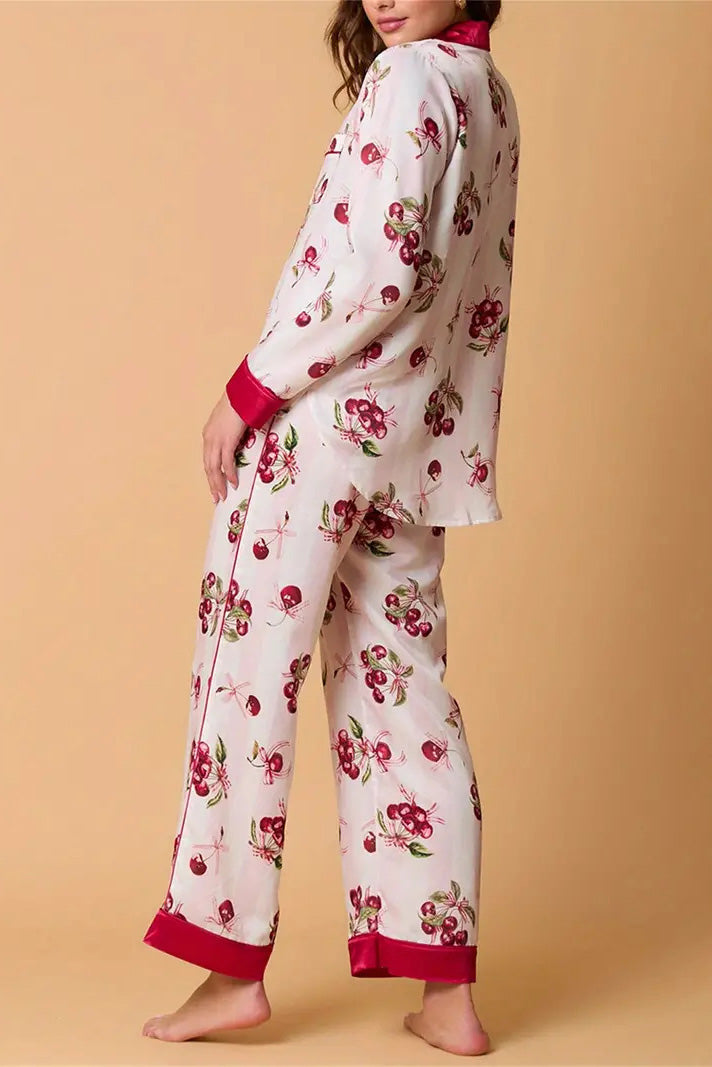 Christmas Festive Striped Pattern Pajama Set