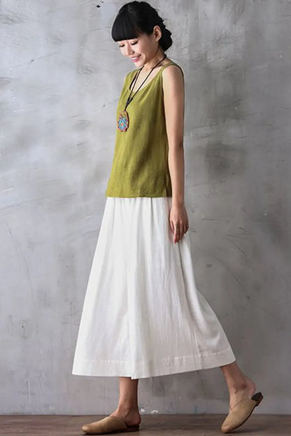 Summer Wide Leg Dress Pants Cropped Trousers