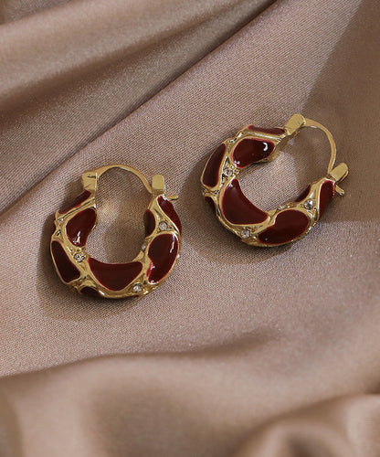 Diy Mulberry Alloy Zircon Hoop Earrings