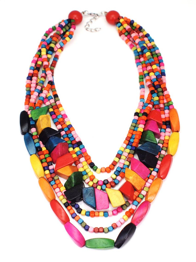 Multi-layered Beaded Long Necklace