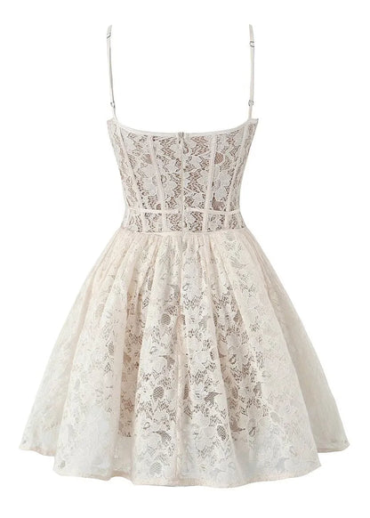 Backless Lace Spaghetti Strap Dress Summer
