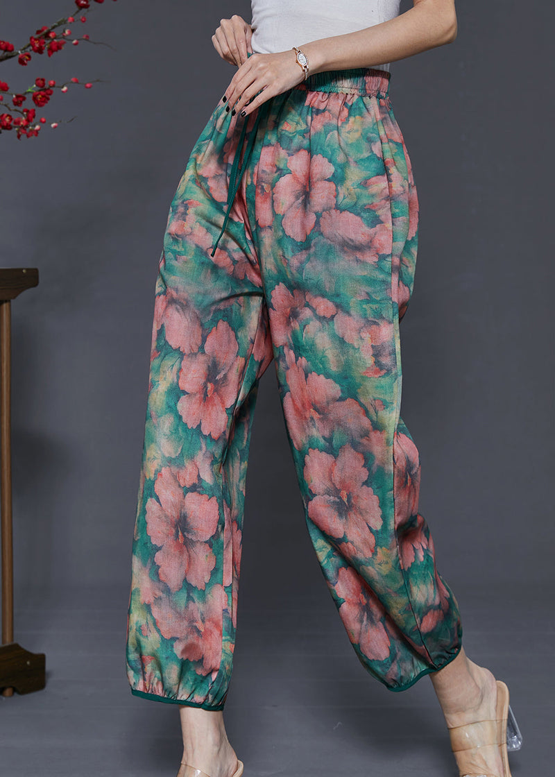 Red Tie Dye Linen Pants Summer