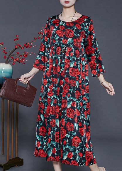 Organic Black Oversized Silk Long Dresses Summer