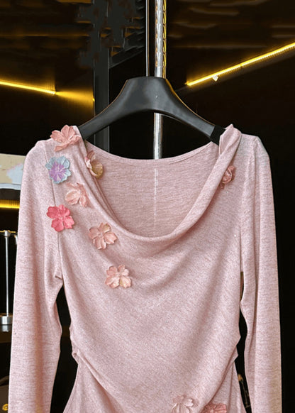 New Pink Cotton T Shirt Fall