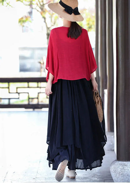 Red Cotton Upf 50+ Cardigans Three Quarter Sleeve