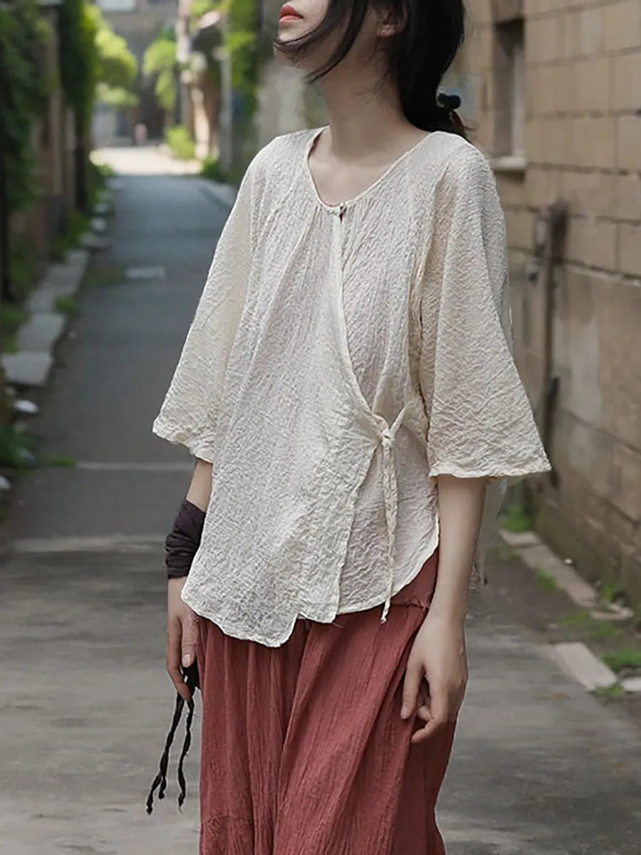 Summer Strap Jacquard Shirt