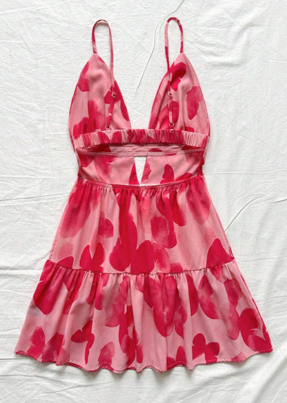Stylish Leopard Backless Print Cotton Mini Dress Summer