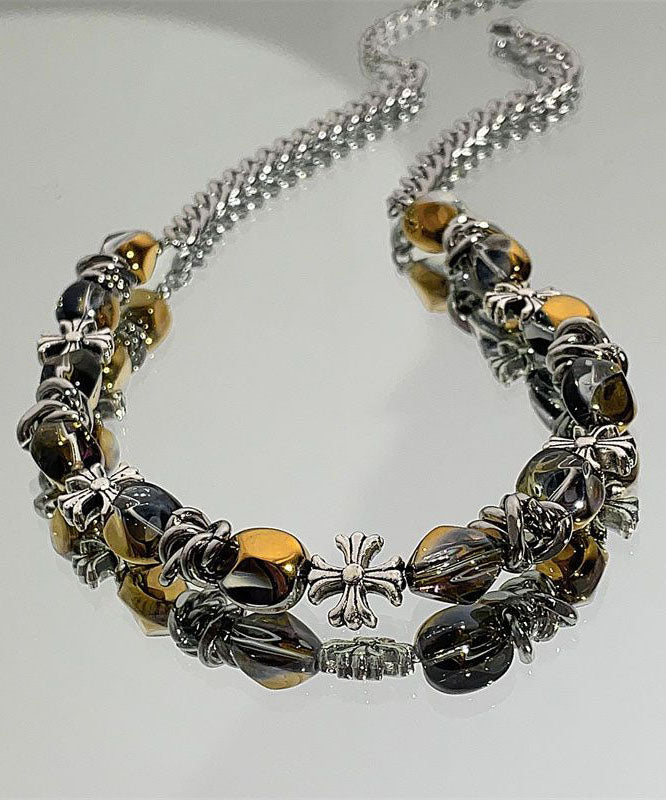 Stainless Steel Alloy Beading Collar Necklace