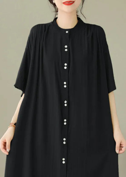 Black O-neck Vacation Maxi Dresses Summer