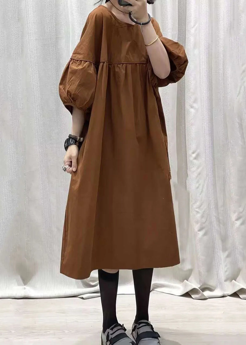 French Black O-neck Patchwork Long Dresses Summer