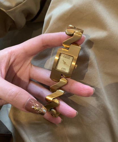 Stylish Gold Stainless Steel Graphic Watches