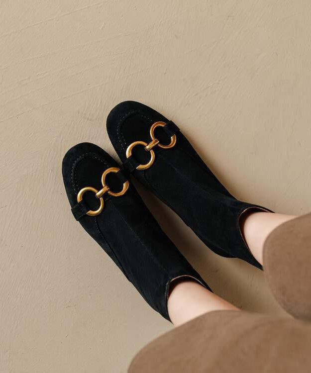 Comfy Sequined Splicing Boots Blue Suede