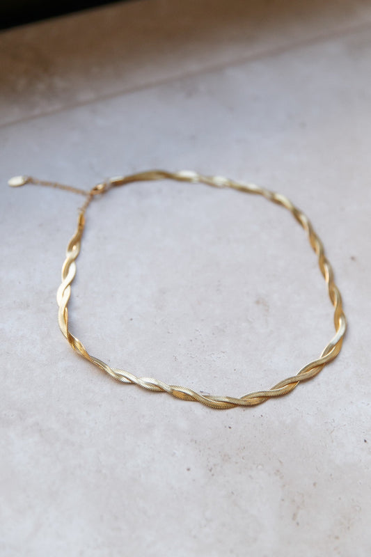18k Gold Plated Spun Around Necklace Gold