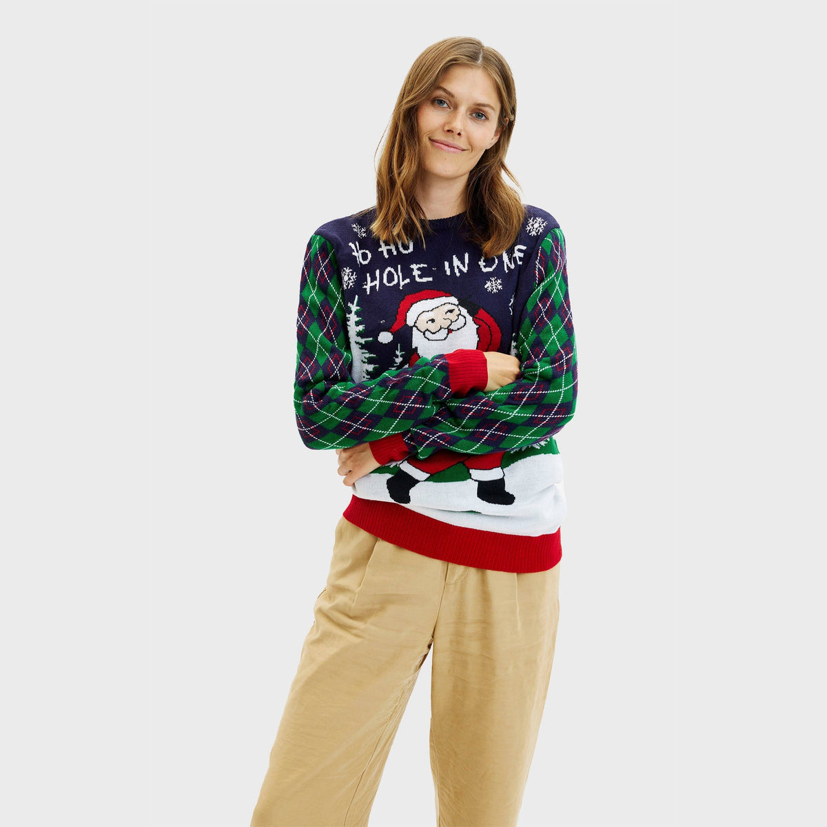 Ho Ho Hole In One Christmas Sweater Women's