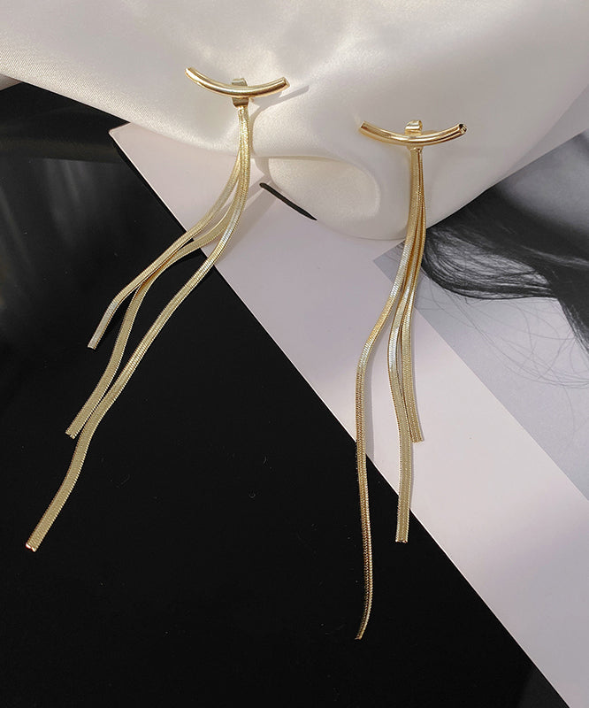 Art Gold Alloy Tassel Drop Earrings Ly1810