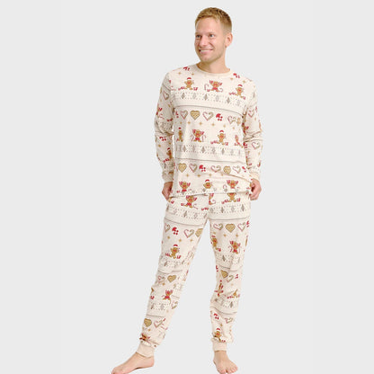 Christmas Cookie Christmas Pajamas Beige Men's