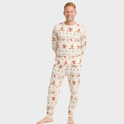 Christmas Cookie Christmas Pajamas Beige Men's