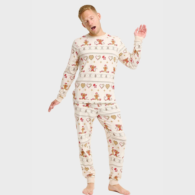 Christmas Cookie Christmas Pajamas Beige Men's